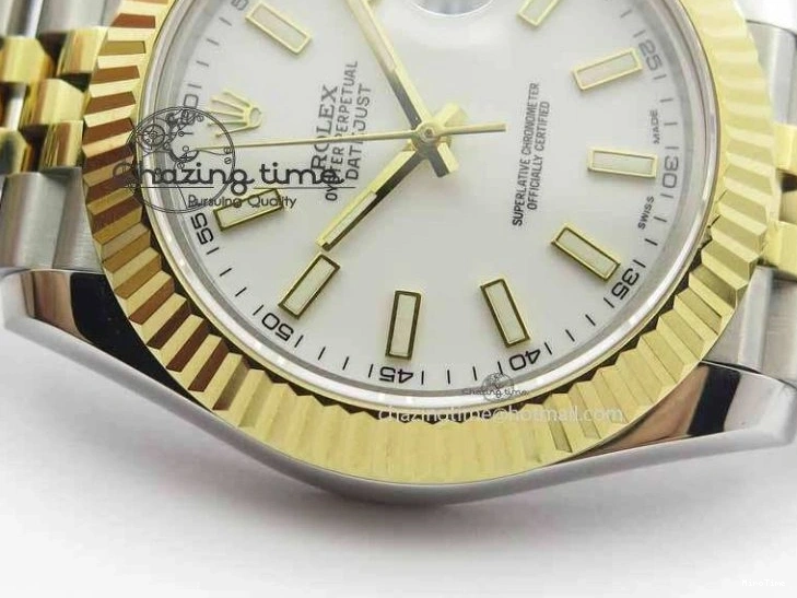 MiroTime 0125 Casual DateJust II 41mm SS YG BP Maker Best Edition White Dial On Jubilee Bracelet 3673